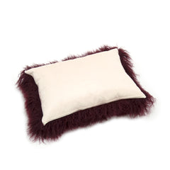 Tibetan Lamb Cushion Cover - Burgandy