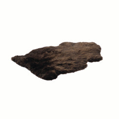 One Piece Longwool Sheepskin Rug Dark Brown